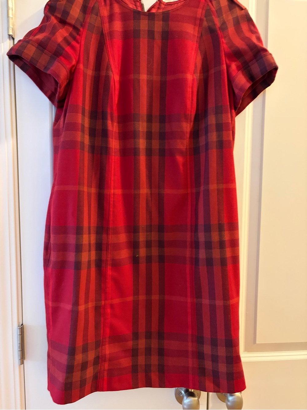 Burberry Brit Womens Red Plaid Short-Sleeve Dress US 12- beautiful jumper